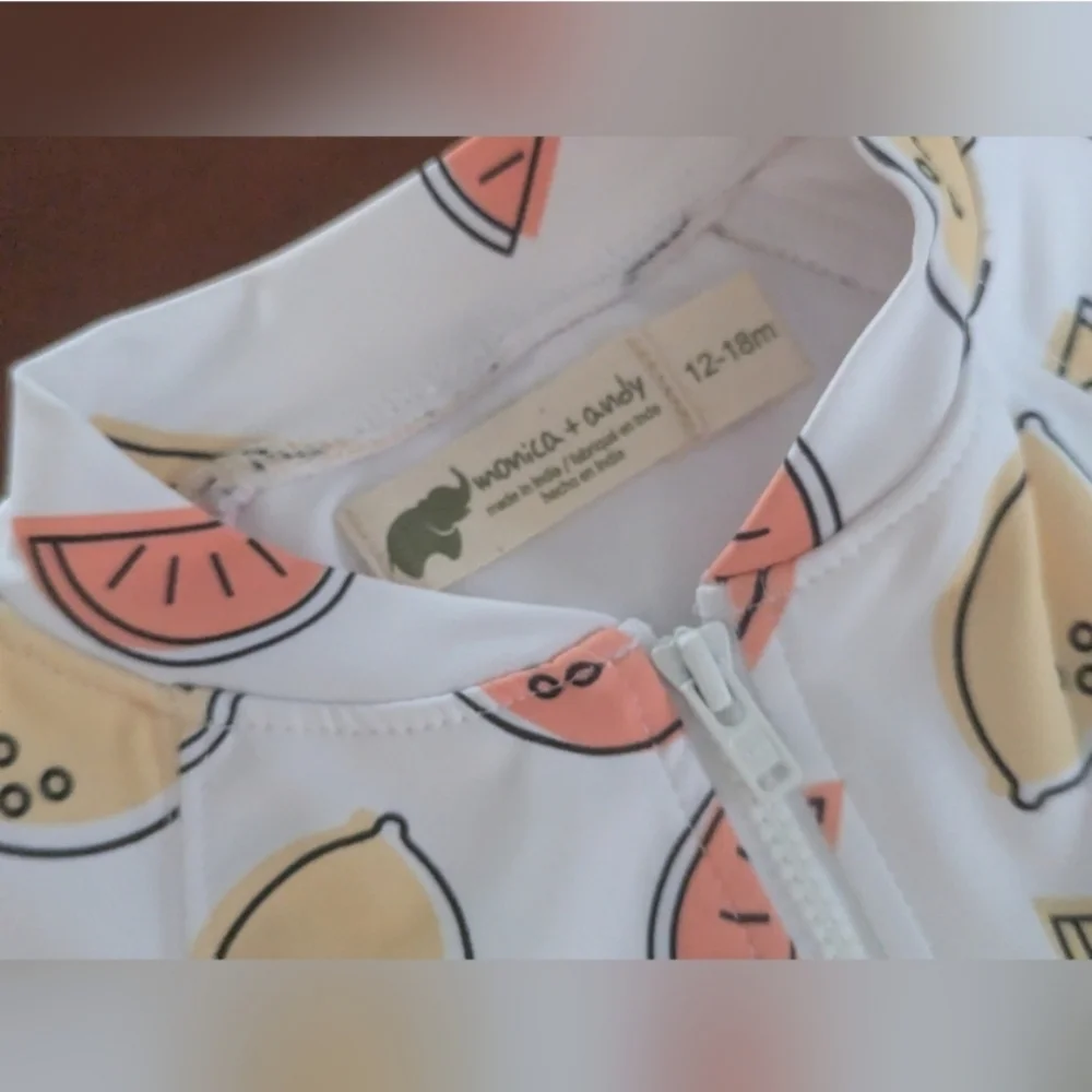 Monica + Andy Fruit Print Baby Rash guard Top NWOT